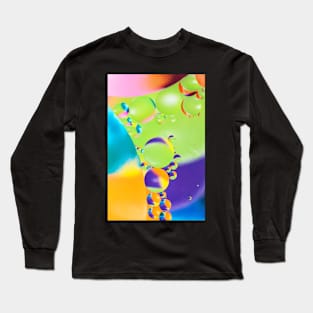 Colorful close up of oil drops in water Long Sleeve T-Shirt